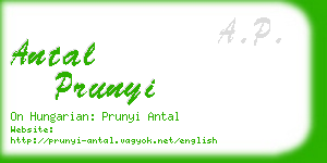 antal prunyi business card